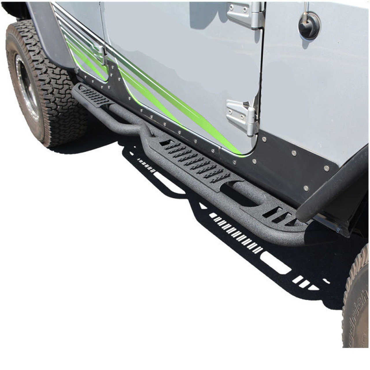  DV8 Offroad 07-18 Jeep Wrangler JK Rock Slider Steps (4 Door Only) - SRSOTB-06 