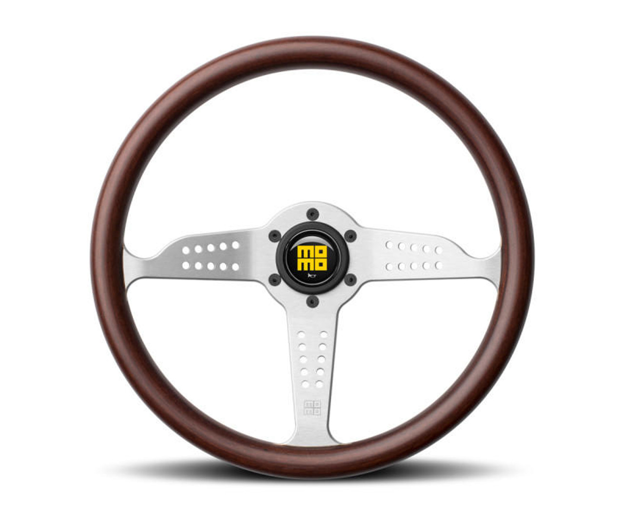 MOMO Momo Grand Prix Steering Wheel 350 mm - Mahogany Wood/Brshd Spokes - GRA35WD0B 