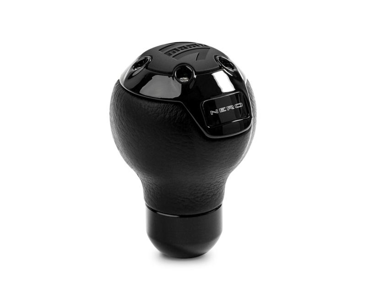 MOMO Momo Nero Shift Knob - Tall Black Leather, Black Chrome Insert - NERBK1 