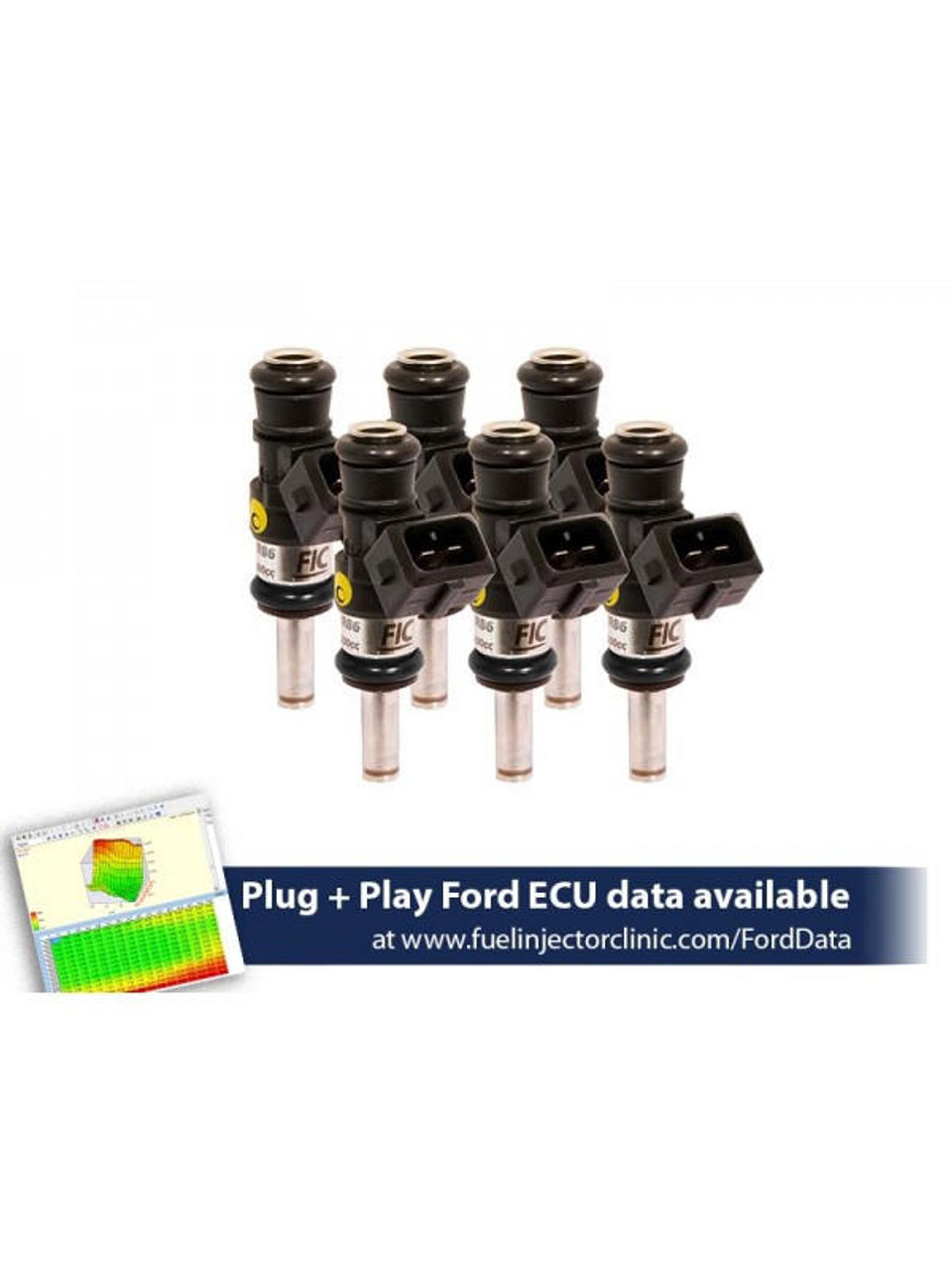  Fuel Injector Clinic 1200CC Injector Set V6 11-17 Mustang 