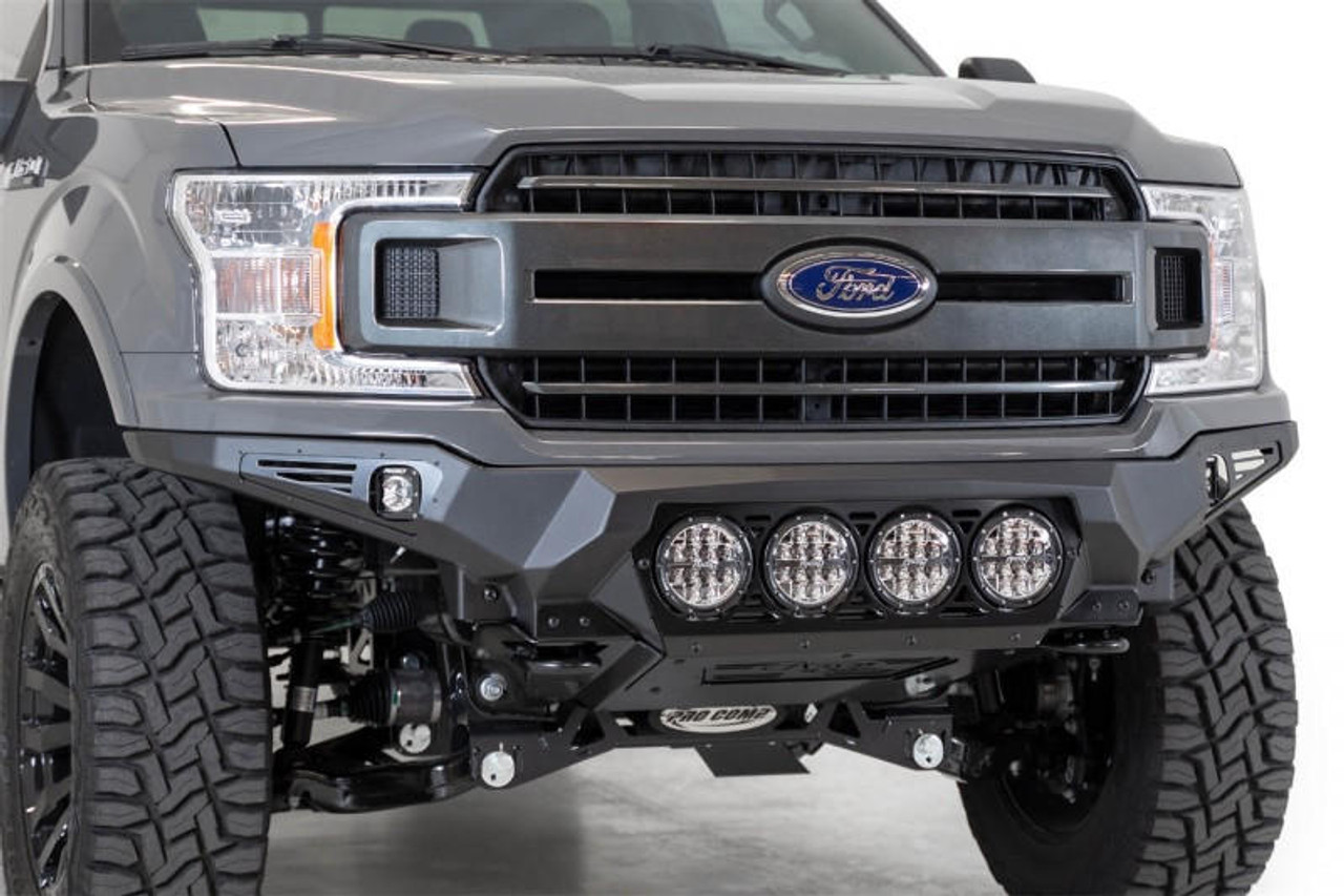  Addictive Desert Designs 18-20 Ford F-150 Bomber Front Bumper w/ 4 Rigid 360 6IN Mounts - F180014110103 