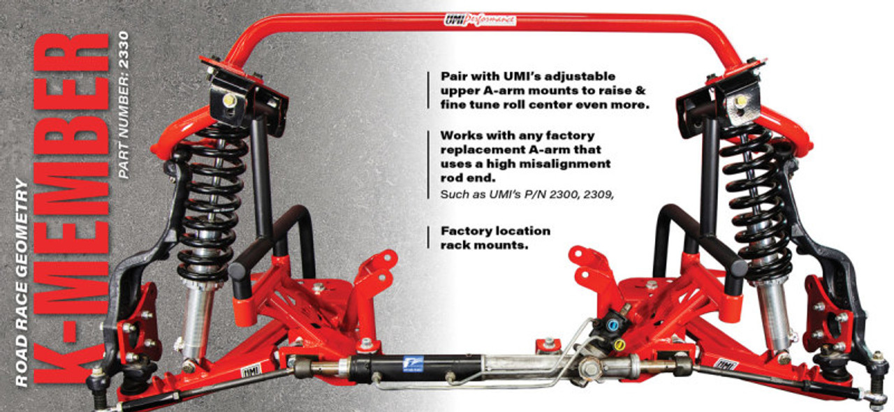 UMI Performance 98-02 GM F-Body K-Member LSX Rr Roll Center Increase- Red - 2330-R Brochure - A general brochure describing a brand, company, product line.  If brochure in question is for a specific product, use code PDB.