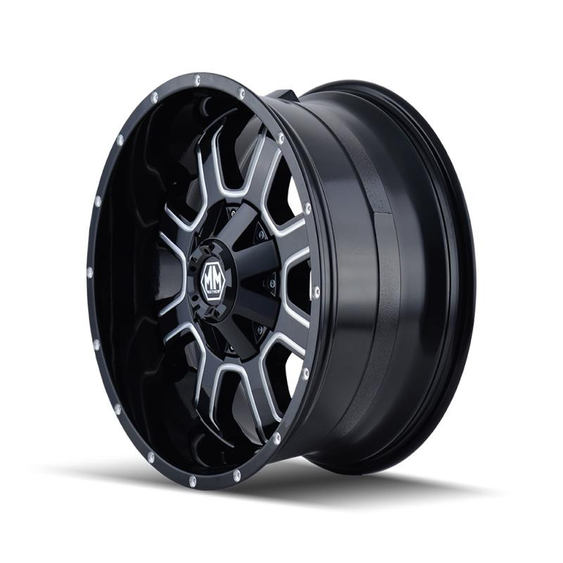  Mayhem 8103 Fierce 20x10 / 5x127 BP / -19mm Offset / 87mm Hub Black w/ Milled Spokes Wheel - 8103-2152M 