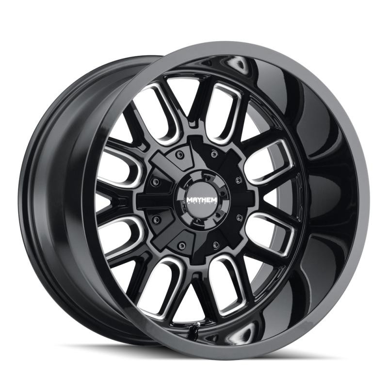  Mayhem 8107 Cogent 20x9 / 8x165.1 BP / 18mm Offset / 130.8mm Hub Black w/ Milled Spokes Wheel - 8107-2976BM18 