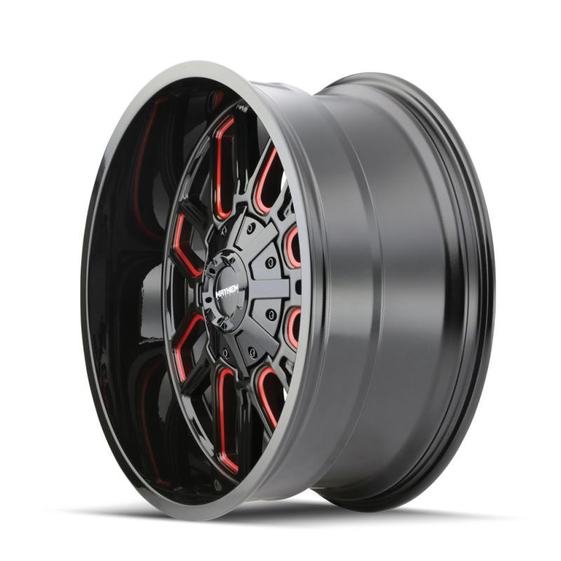  Mayhem 8107 Cogent 18x9 / 8x165.1 BP / 0mm Offset / 130.8mm Hub Black w/ Prism Red Wheel - 8107-8976BTR 