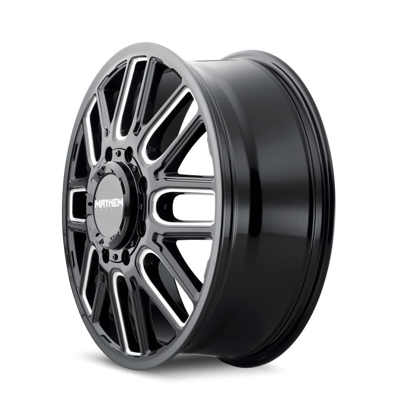  Mayhem 8107D Cogent Dually 20x8.25 / 8x210 BP / 115mm Offset / 154.2mm Hub Blk w/Milled Spokes Wheel - 8107D-2879BMF115 