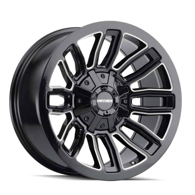  Mayhem 8108 Decoy 20x9 / 8x180 BP / 18mm Offset / 124.1mm Hub Black w/ Milled Spokes Wheel - 8108-2978BM18 