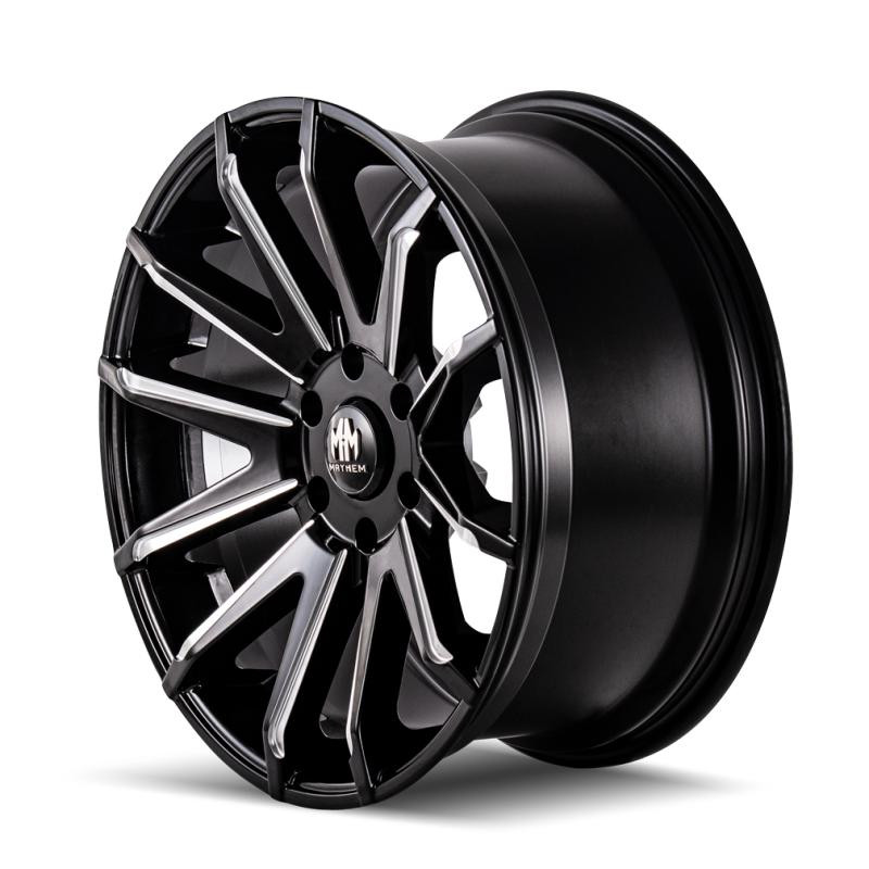  Mayhem 8109 Crossfire 22x9.5 / 6x139.7 BP / 25mm Offset / 106mm Hub Black w/ Milled Spokes Wheel - 8109-22983BM25 