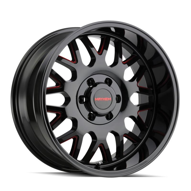  Mayhem 8110 Tripwire 20x10 / 8x170 BP / -19mm Offset / 130.8mm Hub Black w/ Prism Red Wheel - 8110-2170BTR 