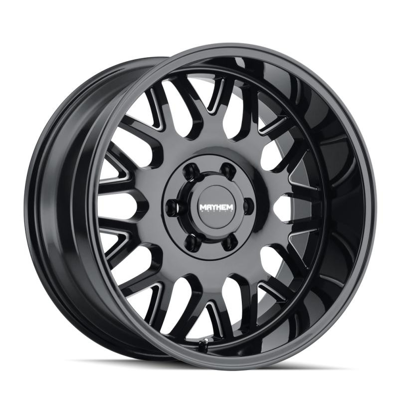  Mayhem 8110 Tripwire 20x9 / 8x165.1 BP / 0mm Offset / 130.8mm Hub Black w/ Milled Spokes Wheel - 8110-2981BM 