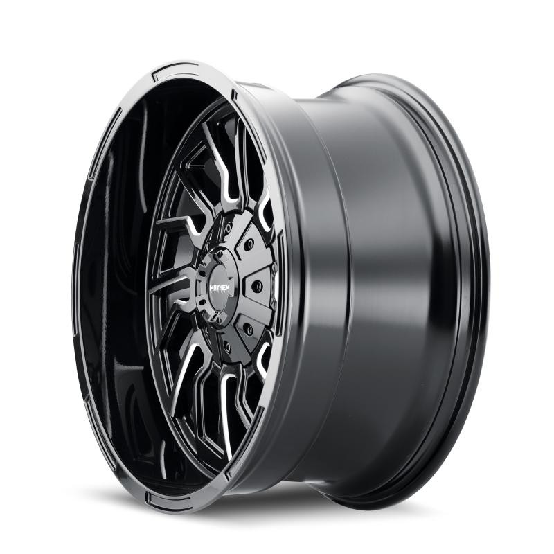  Mayhem 8111 Flywheel 22x10 / 6x135 BP / -19mm Offset / 106mm Hub Black w/ Milled Spokes Wheel - 8111-22137BM 