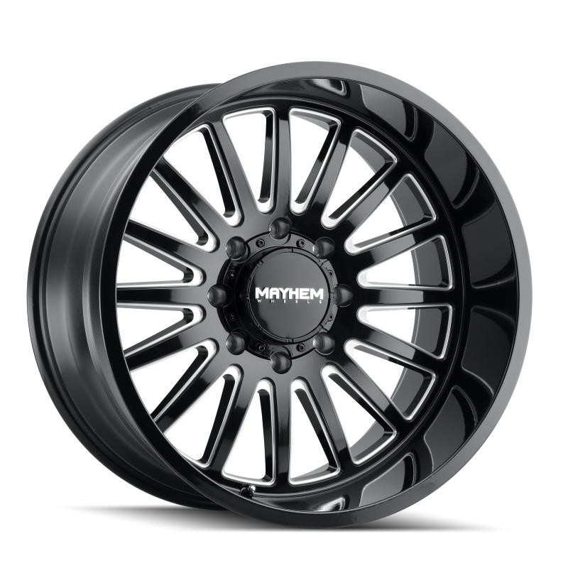  Mayhem 8114 Utopia 22x12 / 8x170 BP / -44mm Offset / 125.2mm Hub Black w/ Milled Spokes Wheel - 8114-22270BM 