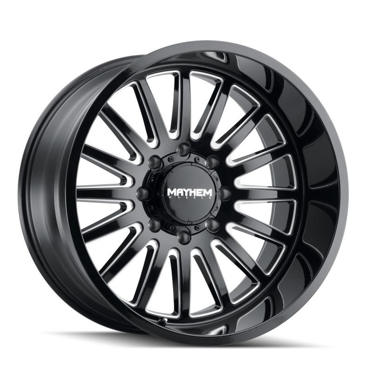  Mayhem 8114 Utopia 20x9 / 5x139.7 BP / 0mm Offset / 87.1mm Hub Black w/ Milled Spokes Wheel - 8114-2985BM 