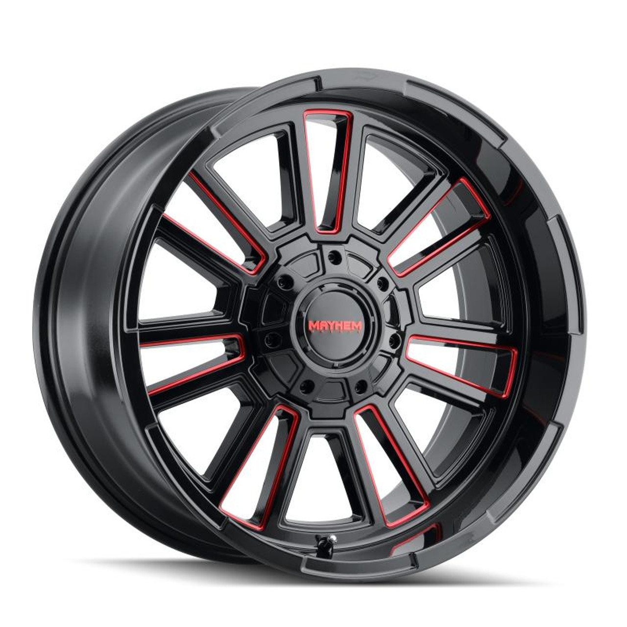  Mayhem 8115 Apollo 20x9 / 8x170 BP / 0mm Offset / 125.2mm Hub Black w/ Prism Red Wheel - 8115-2970BTR 