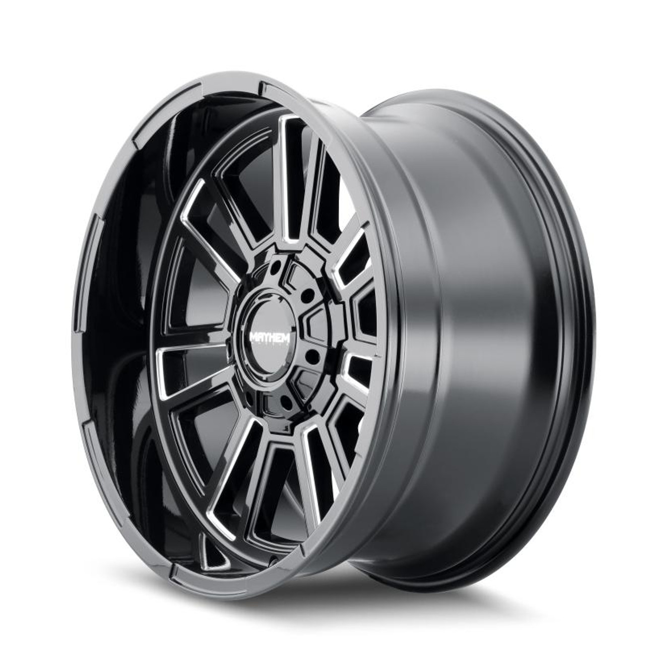  Mayhem 8115 Apollo 20x9 / 8x165.1 BP / 0mm Offset / 125.2mm Hub Black w/ Milled Spokes Wheel - 8115-2981BM 