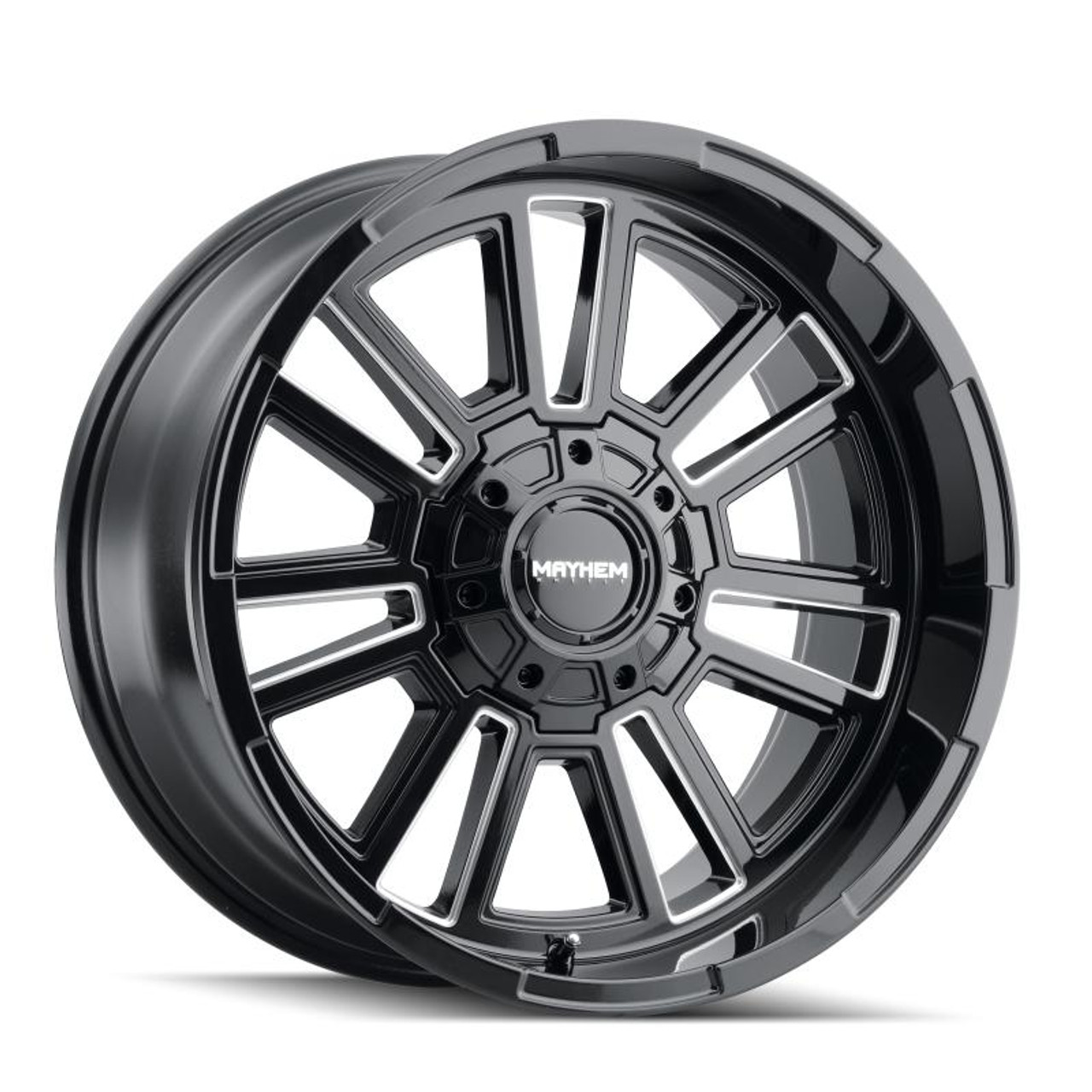  Mayhem 8115 Apollo 20x9 / 8x165.1 BP / 18mm Offset / 125.2mm Hub Black w/ Milled Spokes Wheel - 8115-2981BM18 