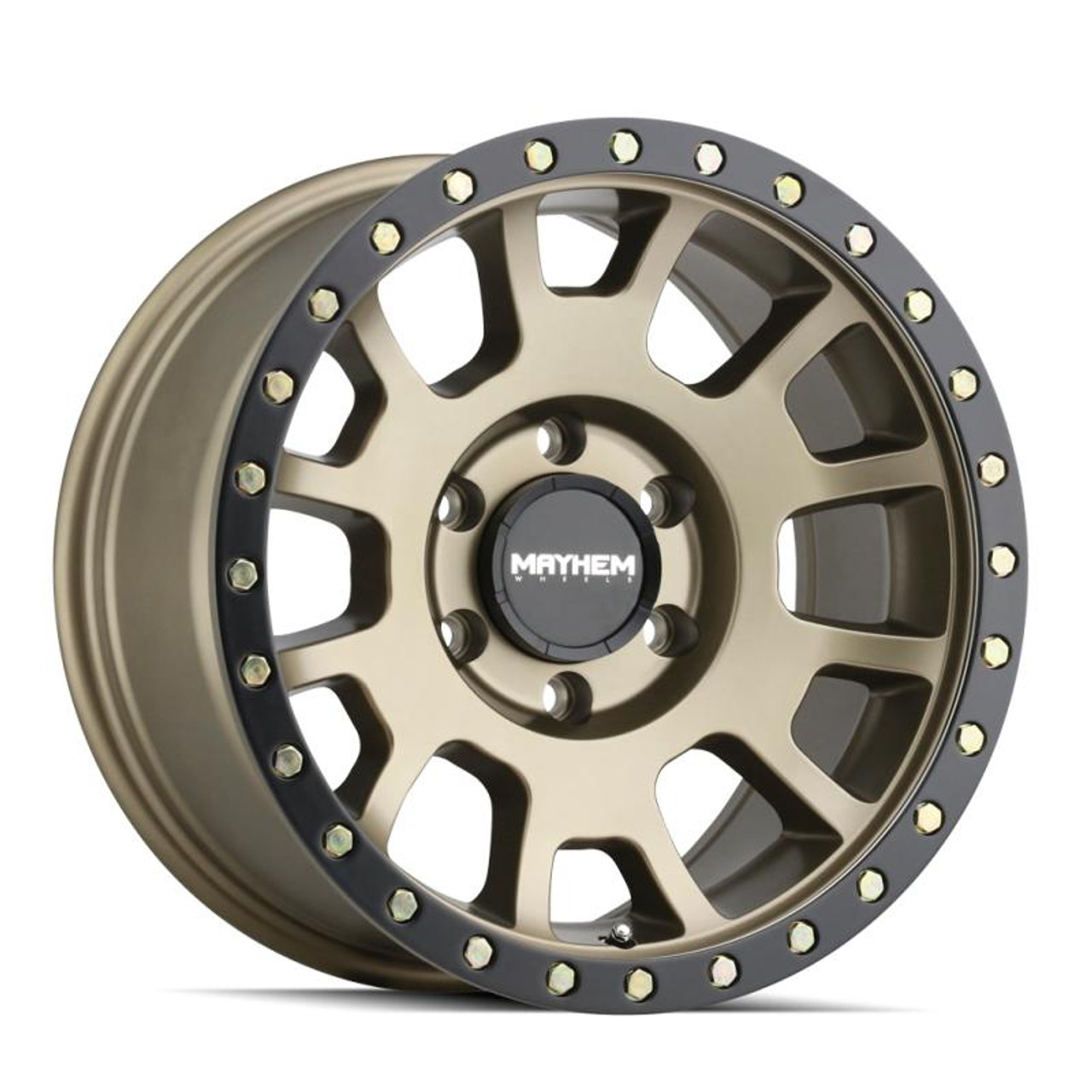  Mayhem 8302 Scout 20x9 / 6x139.7 BP / 0mm Offset / 106mm Hub Matte Gold w/ Matte Black Lip Wheel - 8302-2983MGD 