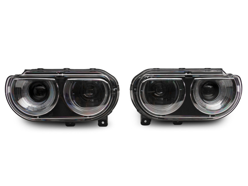 Raxiom 08-14 Dodge Challenger Halo Projctr Headlights w/Sequential Turn Signals-Blk Hsng(Clear Lens) - CH3761 Photo - Close Up