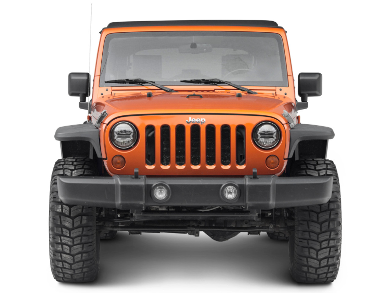 Raxiom 07-18 Jeep Wrangler JK LED Halo Headlights- Black Housing (Clear Lens) - J123773 Photo - Close Up