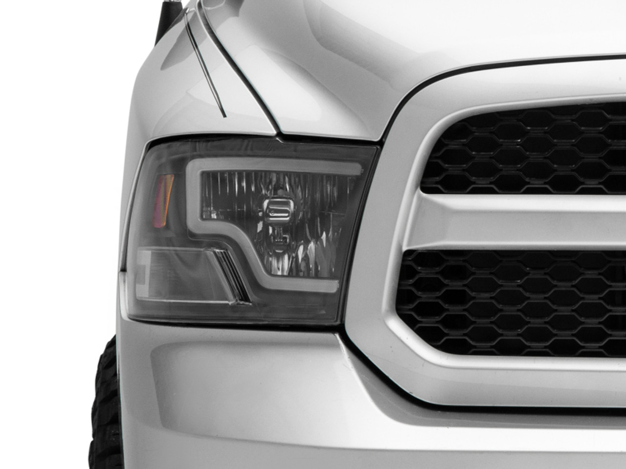 Raxiom 09-18 Dodge RAM 1500 LED Bar Headlights- Black Housing (Clear Lens) - R117803 Photo - Close Up