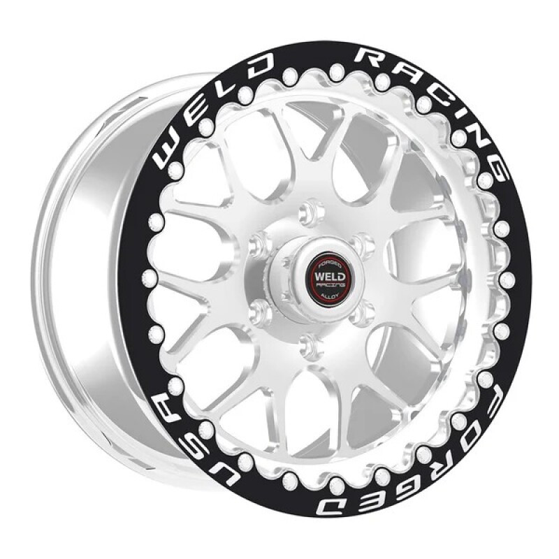 Weld S77 HD 17x7 / 5x135 BP / 4.2in. BS Polished Wheel (HD Low Pad) - Polish Single Beadlock MT - 77LP7070G42A Photo - Primary