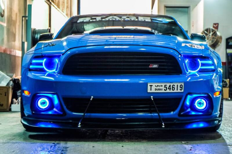 Oracle Ford Mustang 10-12 LED Halo Kit - Projector Headlights - Blue SEE WARRANTY - 2357-002 Photo - Mounted