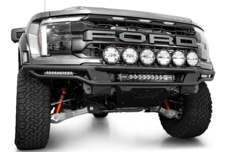 Addictive Desert Designs 2021-2024 Ford F-150 Raptor Race Series Front Bumper Light Hoop - AC2107001NA Photo - Mounted