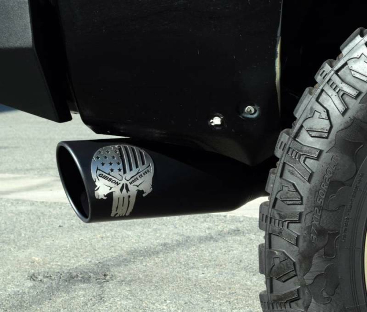 Gibson Gibson 15-20 Ford F-150 Lariat 5.0L 4in Patriot Skull Series Cat-Back Single Exhaust - Stainless - 76-0034