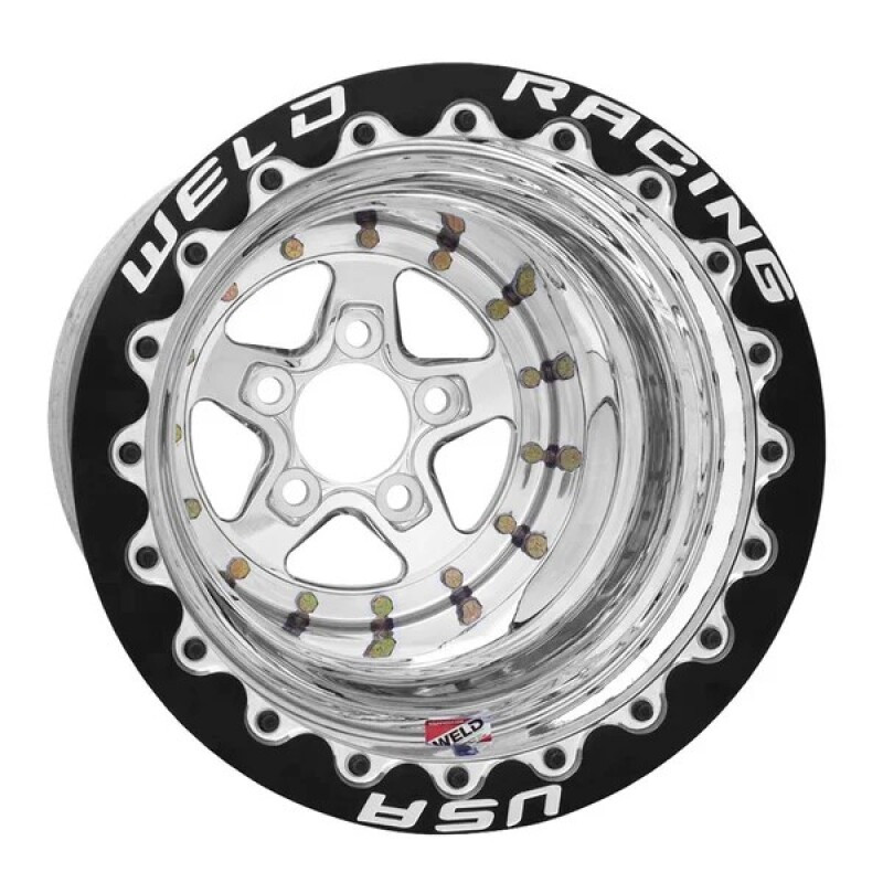 Weld AlumaStar 2.0 15x16 - 5x127 BP - 5in BS Polished/Black Bead Lock Wheel - 88-516420CB Photo - Primary