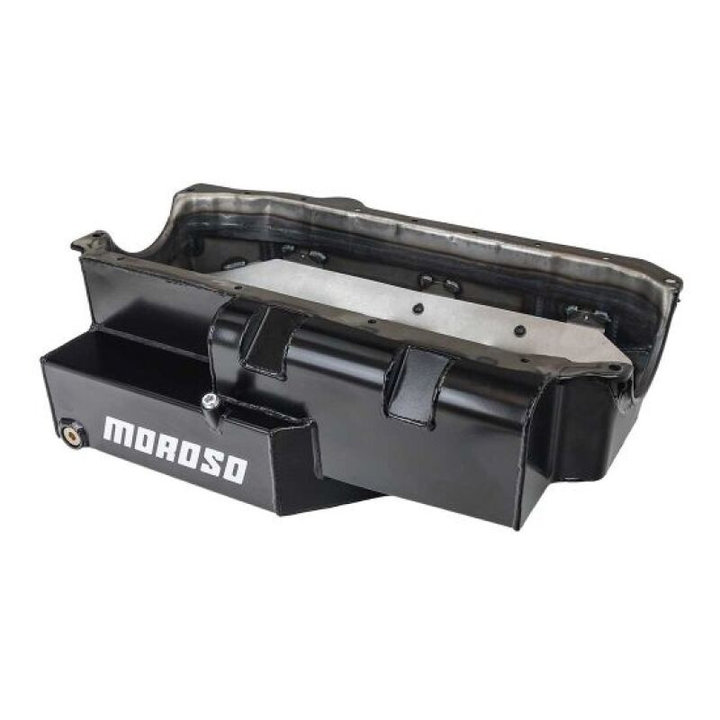 Moroso Pre 85 SBC 2PC Rear Main Circle Track SK Modified 8qt Steel 6.5in Oil Pan w/Rear Notch - 21333 User 1
