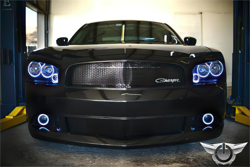 Oracle 05-10 Dodge Charger LED Fog Light Halo Kit - Blue - 1117-002 Photo - lifestyle view