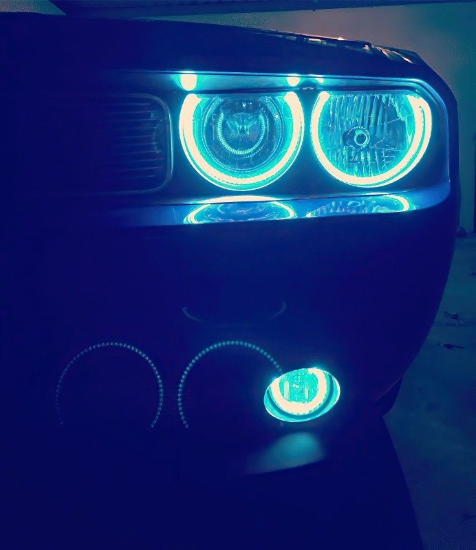 Oracle 08-14 Dodge Challenger LED Projector Headlight Halo Kit - Blue - 2238-002 Photo - lifestyle view