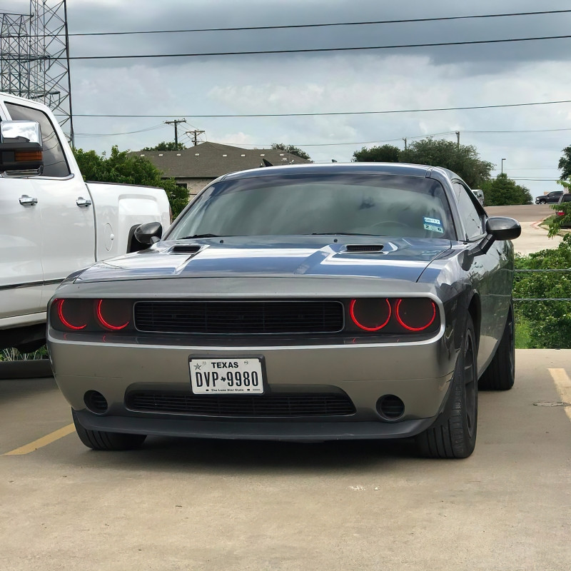 Oracle 08-14 Dodge Challenger LED Projector Headlight Halo Kit - Red - 2238-003 Photo - lifestyle view