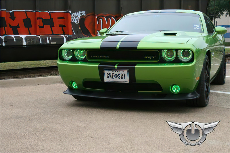 Oracle 08-14 Dodge Challenger LED Projector Headlight Halo Kit - Green - 2238-004 Photo - lifestyle view