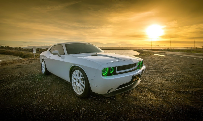 Oracle 08-14 Dodge Challenger LED Projector Headlight Halo Kit - Green - 2238-004 Photo - lifestyle view
