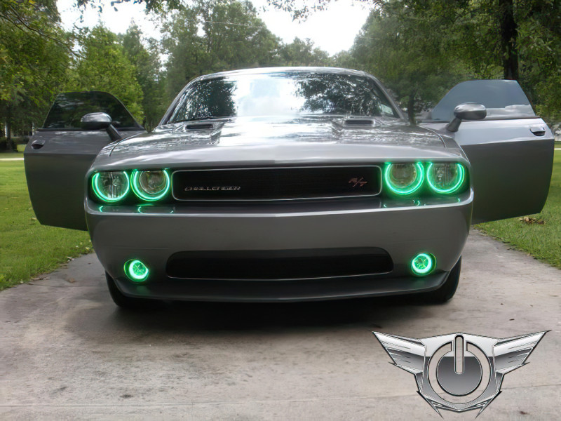 Oracle 08-14 Dodge Challenger LED Projector Headlight Halo Kit - Green - 2238-004 Photo - lifestyle view