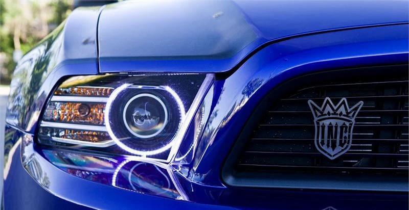 Oracle 13-14 Ford Mustang LED Projector Headlight Halo Kit - Red - 2652-003 Photo - lifestyle view