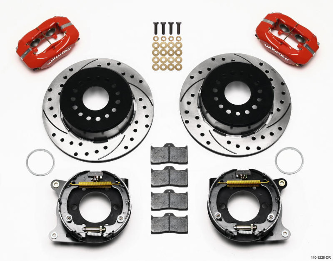 WilWood Wilwood Forged Dynalite P/S P-B Kit Drilled-Red 2005-2014 Mustang - 140-9228-DR