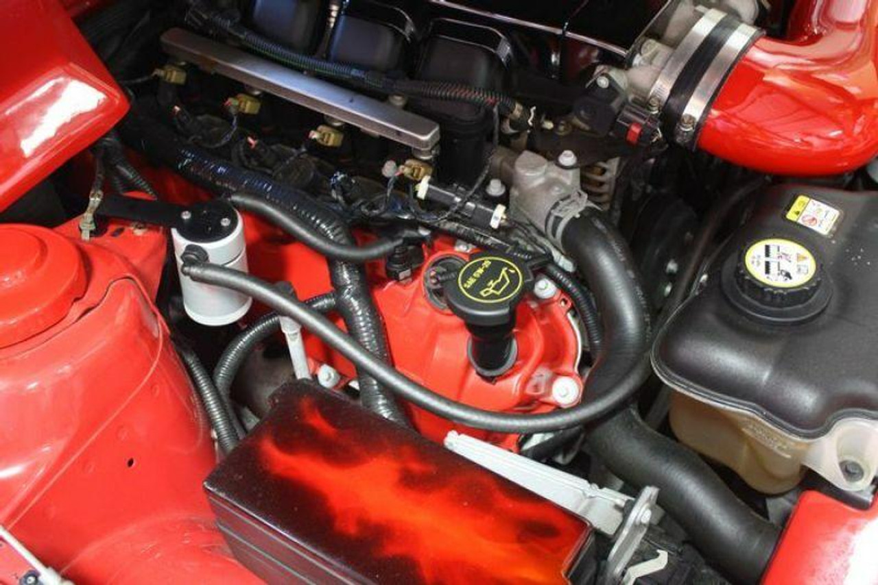 JandL 05-10 Ford Mustang GT/Bullitt/Saleen Passenger Side Oil Separator 3.0 - Clear Anodized - 3013P-C