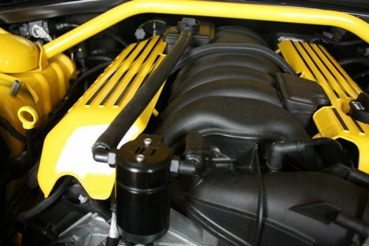 JandL 11-19 Dodge Charger SRT 6.4L Hemi Passenger Side Oil Separator 3.0 - Black Anodized - 3063P-B