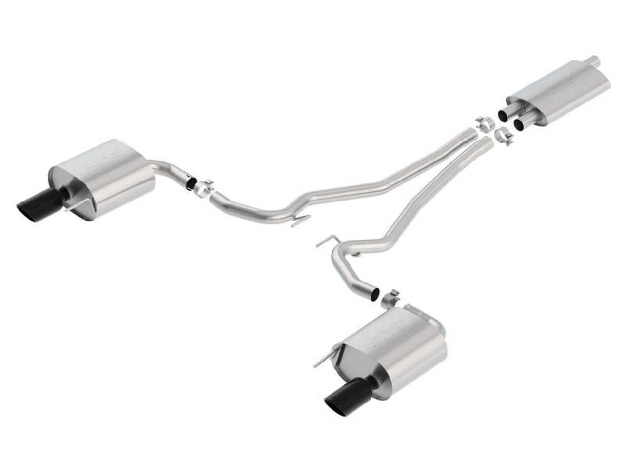 Borla 15-17 Ford Mustang EcoBoost 2.3L EC-Type Cat Back Single Round 4.0in OD 9.5in L Tips Exhaust - 1014039BC