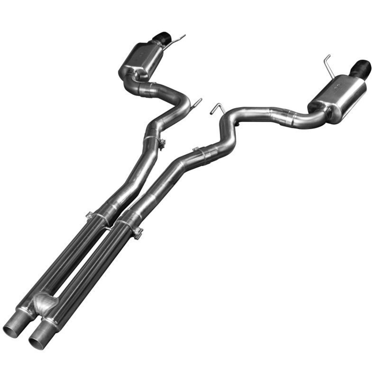 Kooks Headers Kooks 15 Mustang 5.0L 4V Convertible 3in Cat-Back w/ H-Pipe 4in Slash Cut Black Tips Exhaust - 11514411