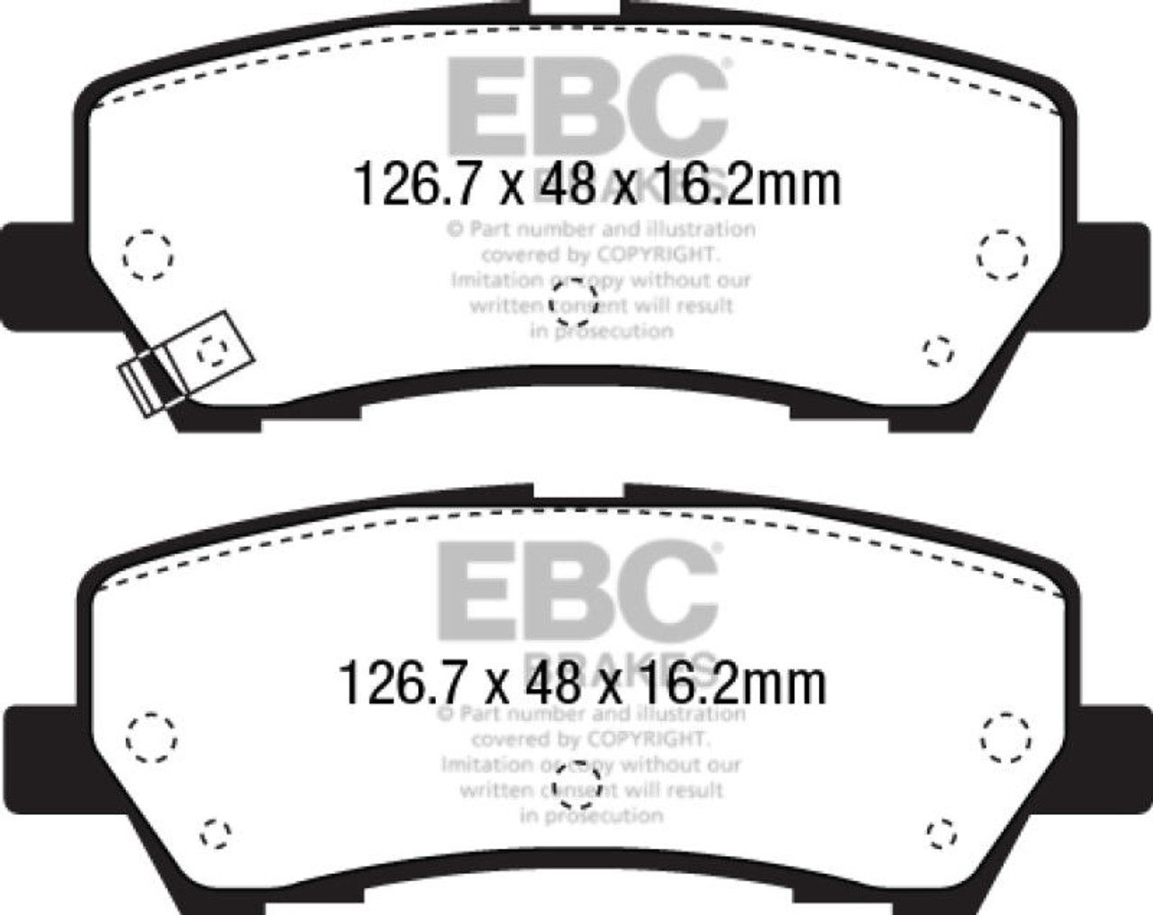 EBC 15 Ford Mustang 2.3 Turbo Performance Pkg Redstuff Rear Brake Pads - DP33043C