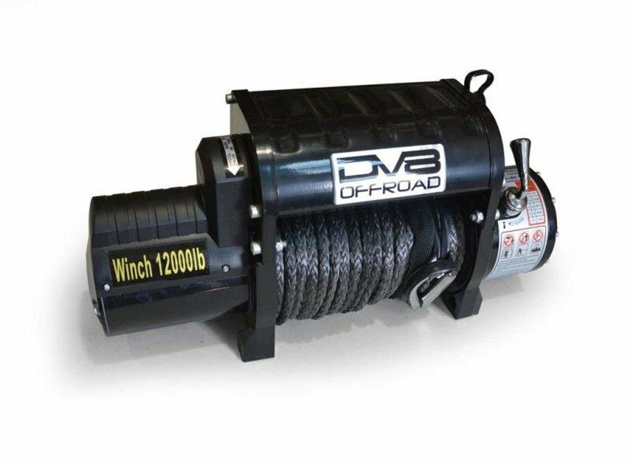 DV8 Offroad 12000 LB Winch w/ Synthetic Line and Wireless Remote - Black - WB12SR