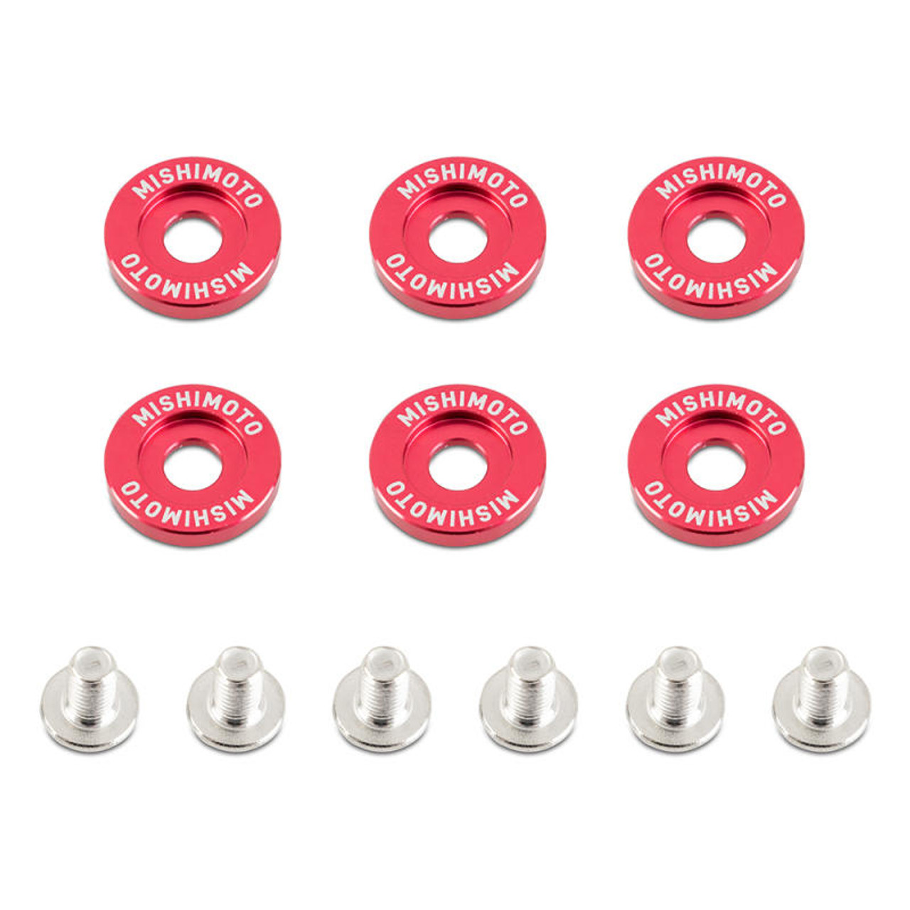 Mishimoto Large Fender Washer Kit 6pcs - Red - MMFW-LG-6RD