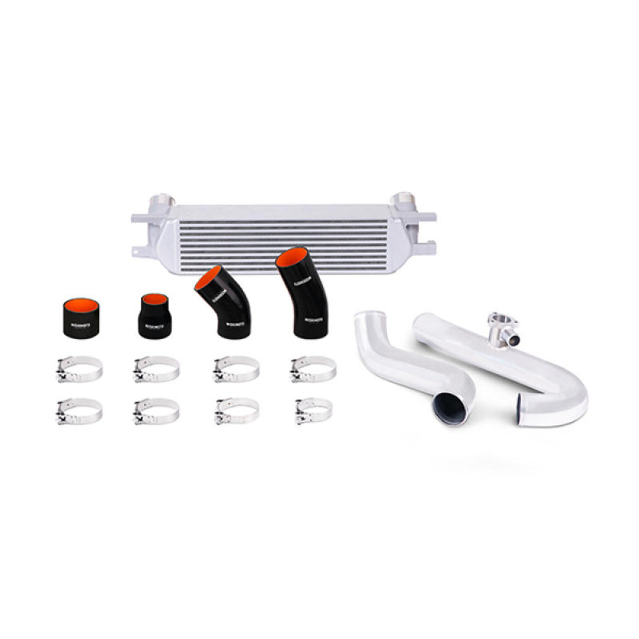 Mishimoto 2015 Ford Mustang EcoBoost Performance Intercooler Kit - Silver Core Polished Pipes - MMINT-MUS4-15KPSL