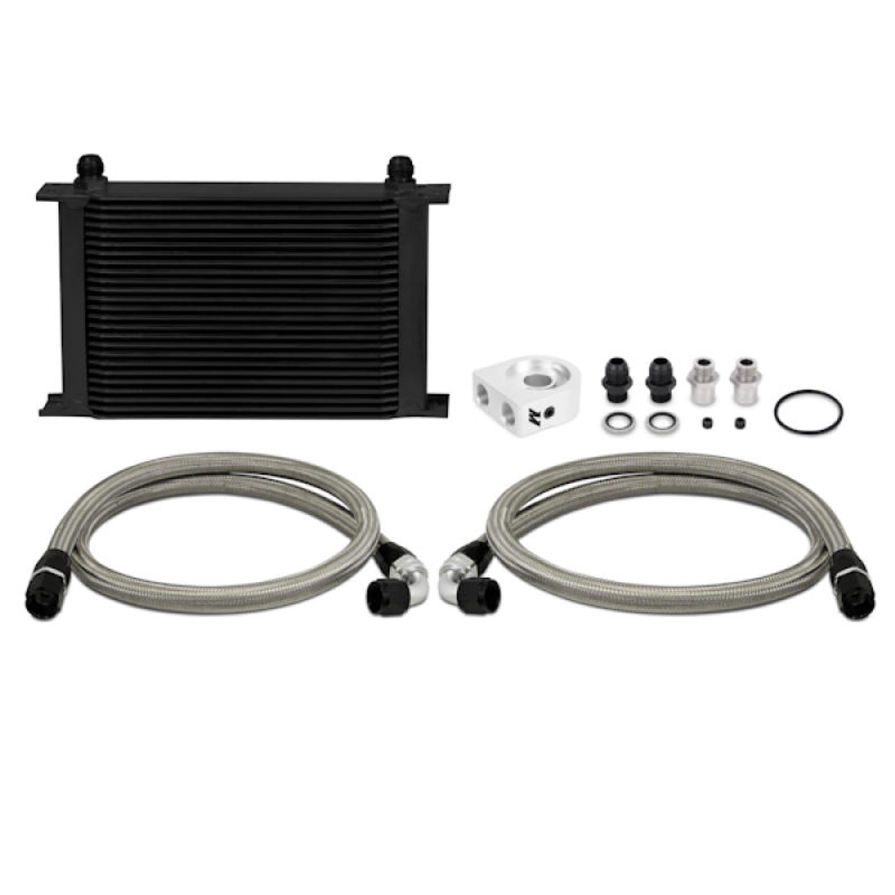 Mishimoto Universal 10 Row Oil Cooler Kit Metal Braided Lines - MMOC-U