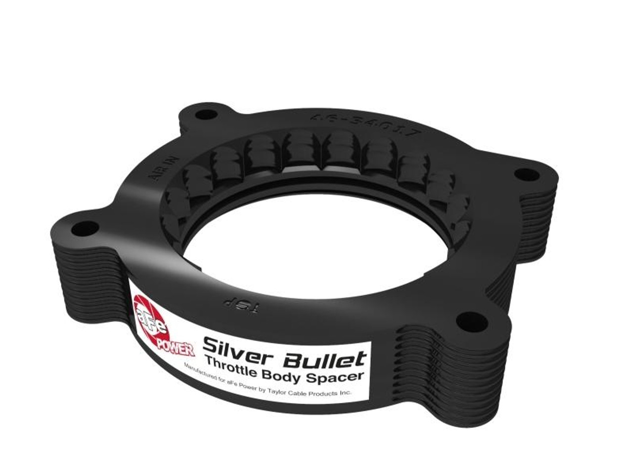 AFE aFe 2020 Vette C8 Silver Bullet Aluminum Throttle Body Spacer / Works With Factory Intake Only - Blk - 46-34017B