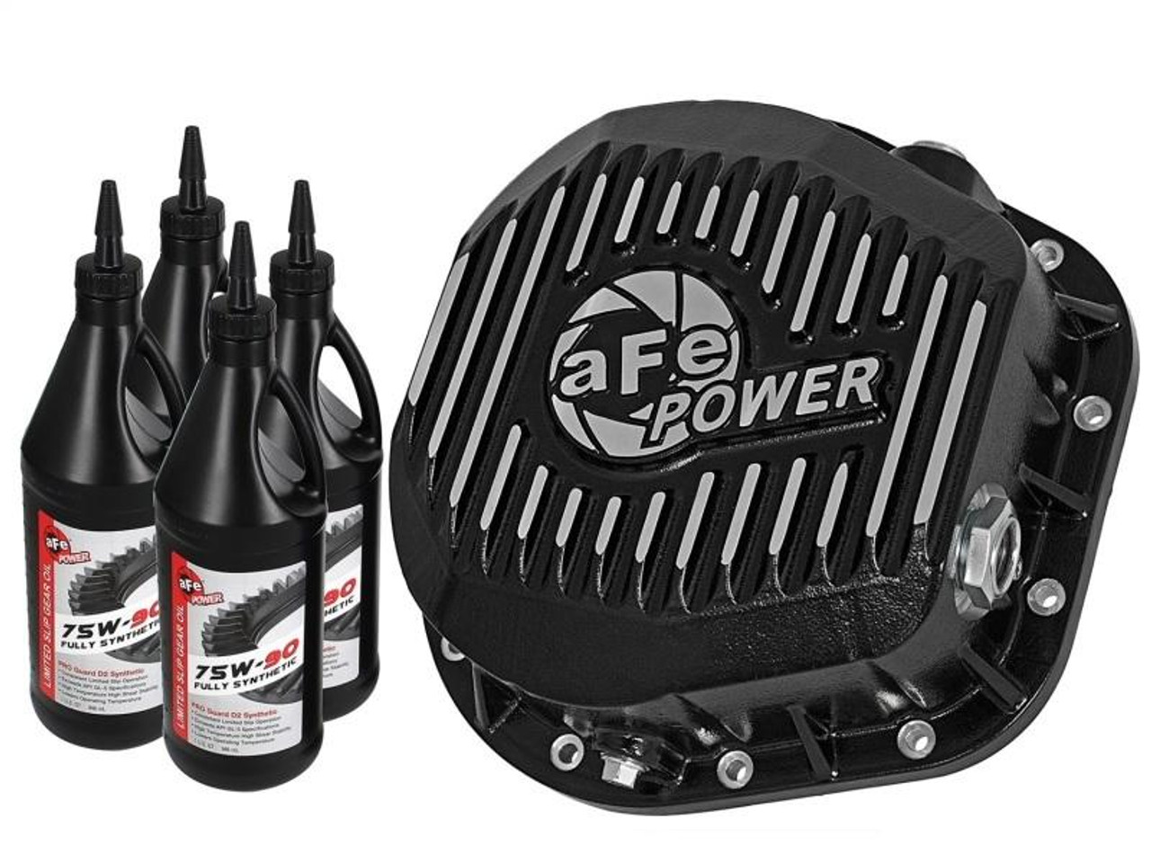 AFE aFe Pro Series Rear Diff Cover Kit Black w/ Gear Oil 86-16 Ford F-250/F-350 V8 7.3L/6.0L/6.4L/6.7L - 46-70022-WL