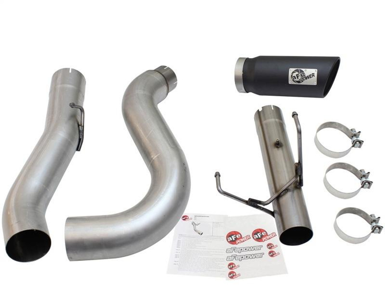 AFE aFe MACHForce XP Exhaust Large Bore 5in DPF-Back SS 13-15 Dodge Trucks L6-6.7L td Black Tip - 49-42051-1B